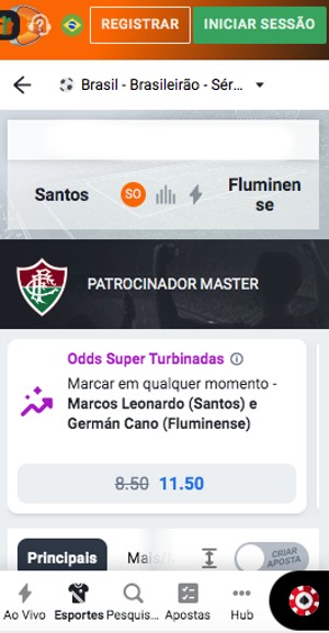 Santos x Fluminense com odds em alta e vantagens