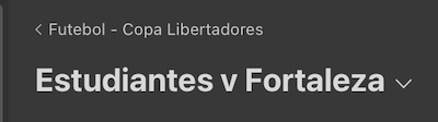 Imagem Bet365 sobre jogo Estudiantes vs Fortaleza pela Copa Libertadores