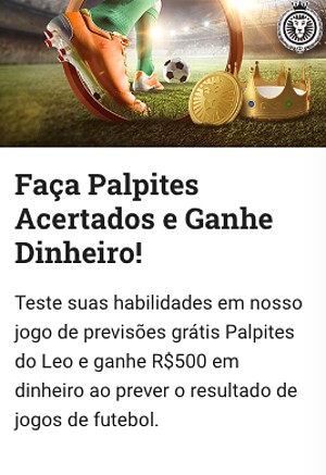 Promoção palpites acertados LeoVegas para jogos Laliga com ganho de R$500.