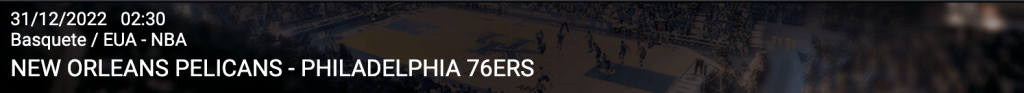 Jogo NBA - Pelicans x 76ers e odds para apostas F12.bet