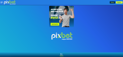 Tela de homepage Pixbet aposta gratis
