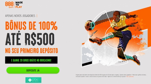 888 Sport Bonus Boas-vindas de primeiro depósito até R$ 500