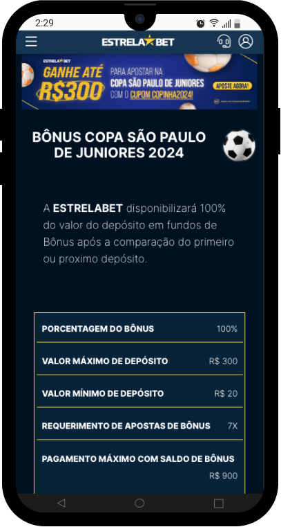 Bonus Copa São Paulo Juniores pela Estrelabet