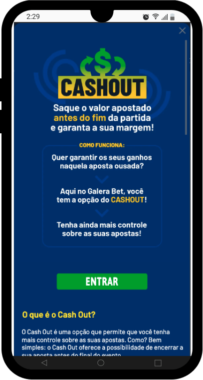 Cashout Galera bet para apostas Brasileirao
