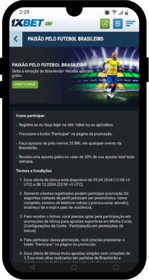 Promo 1xbet Paixão pelo futebol brasileiro