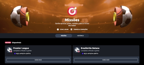 Missão Brasileirão Betano e Missão Premier League